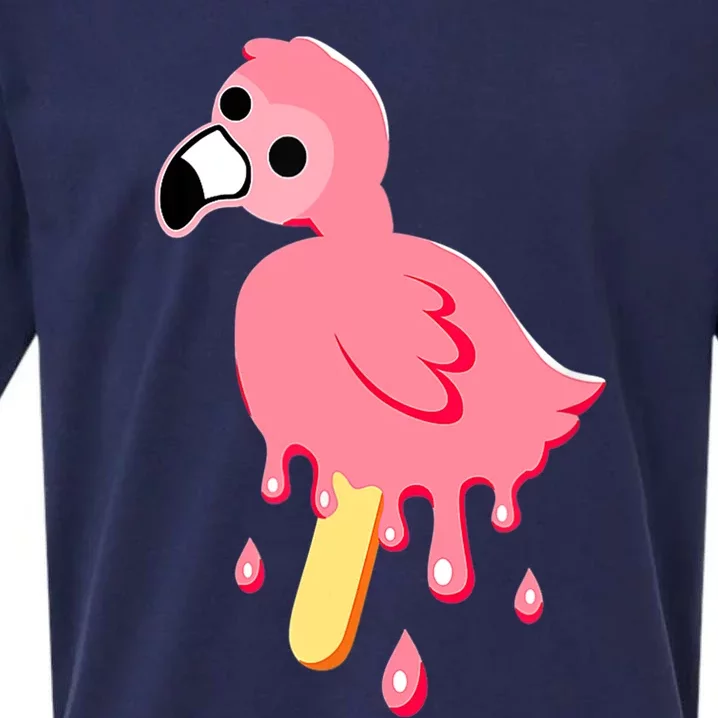 Cute Flamingo Merch Mrflimflam Bird Popsicle Ice Cream Day Gift Sueded Cloud Jersey T-Shirt