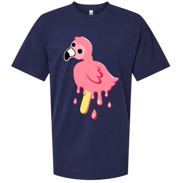 Cute Flamingo Merch Mrflimflam Bird Popsicle Ice Cream Day Gift Sueded Cloud Jersey T-Shirt