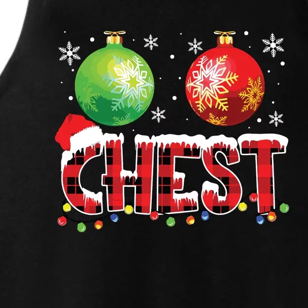 Chestnuts Funny Matching Couples Christmas Lights Nuts Chest Ladies Tri-Blend Wicking Tank