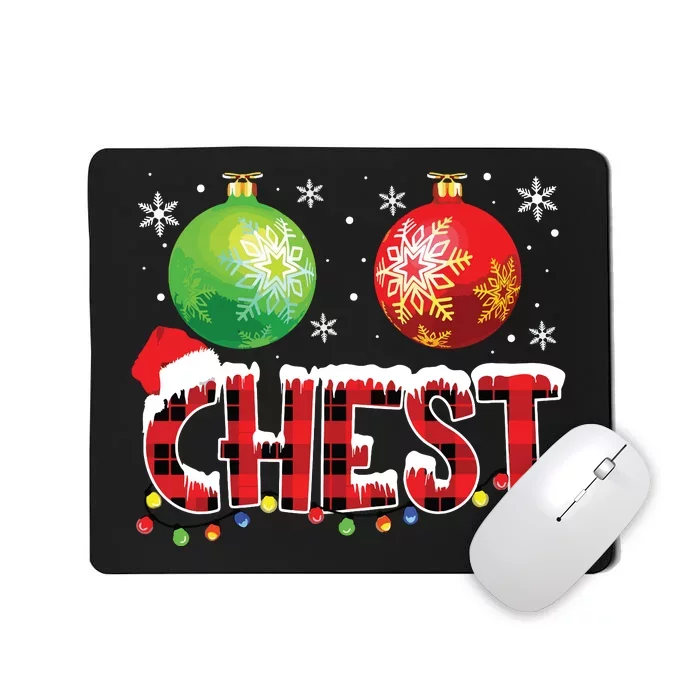 Chestnuts Funny Matching Couples Christmas Lights Nuts Chest Mousepad