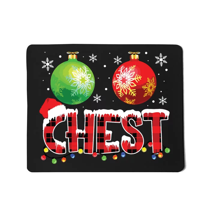 Chestnuts Funny Matching Couples Christmas Lights Nuts Chest Mousepad