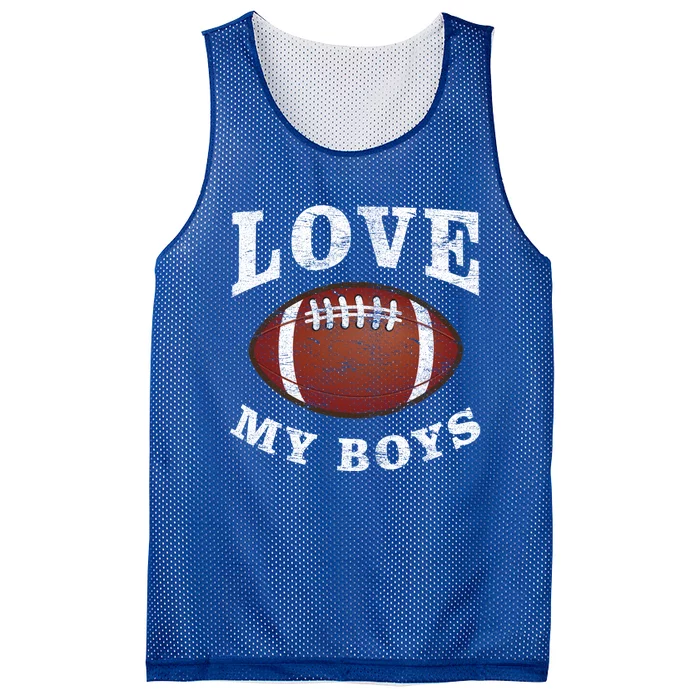 Cute Football Mom I Love My Football For Mom Birthday Gift Mesh Reversible Basketball Jersey Tank