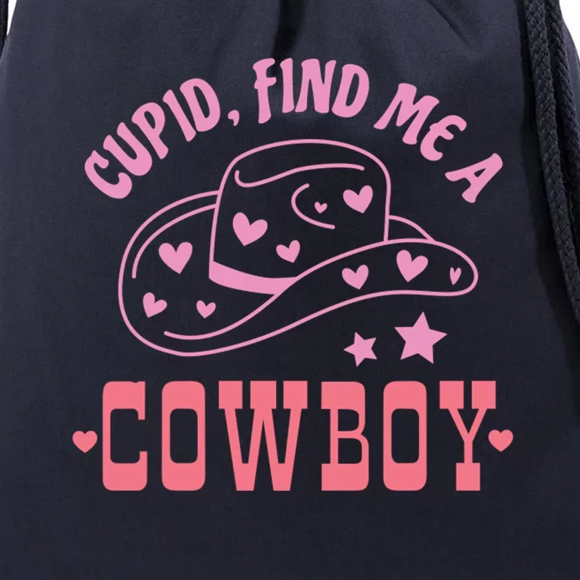 Cupid Find Me A Cowboy Western Style Funny ValentineS Day Drawstring Bag