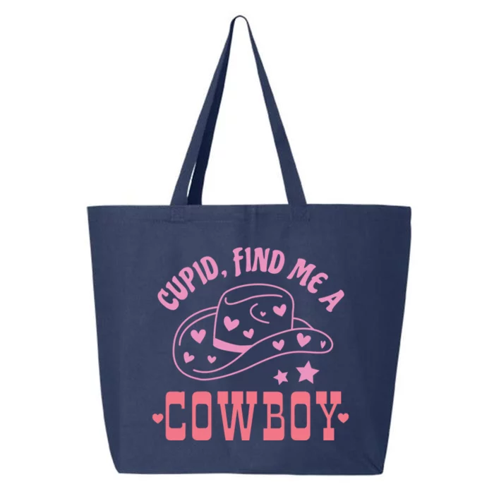 Cupid Find Me A Cowboy Western Style Funny ValentineS Day 25L Jumbo Tote