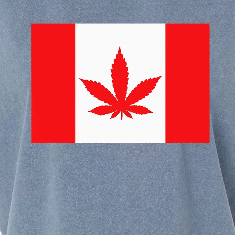 Canada Flag Marijuana Leaf Red Cannabis Canadian Garment-Dyed Women's Muscle Tee