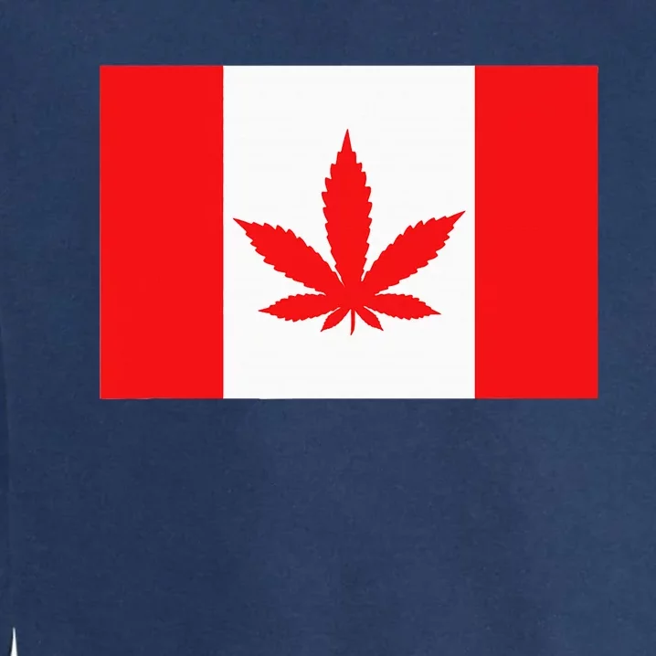 Canada Flag Marijuana Leaf Red Cannabis Canadian Garment-Dyed Sweatshirt