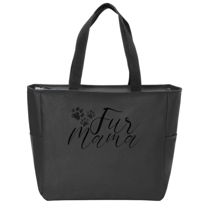 Cute Fur Mama Dog Cat Animal Lover Mother's Day Zip Tote Bag