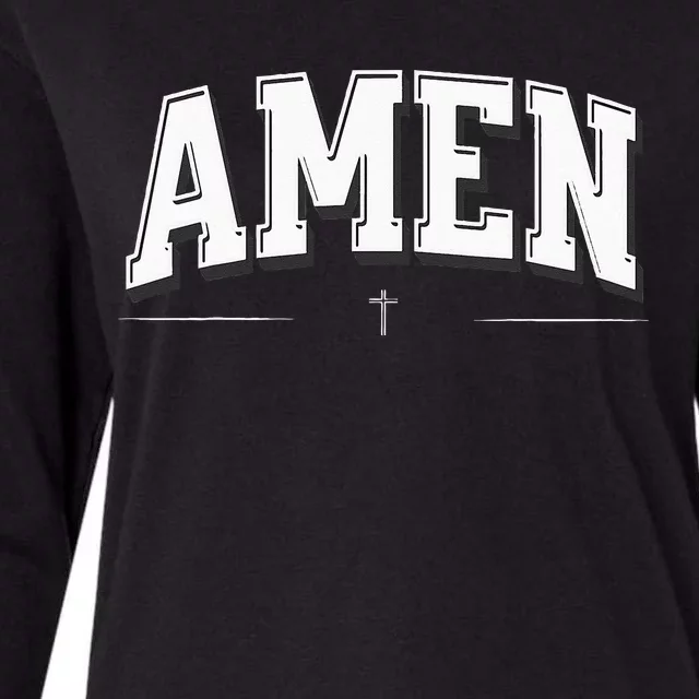 Christian For Men AMEN Womens Cotton Relaxed Long Sleeve T-Shirt