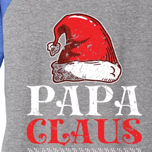 Christmas Family Matching Papa Claus Gift Women's Tri-Blend 3/4-Sleeve Raglan Shirt