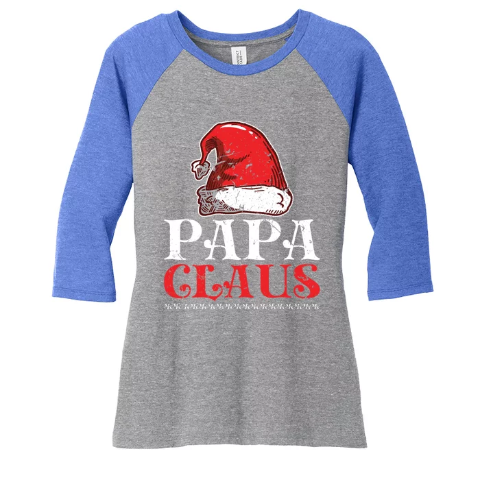 Christmas Family Matching Papa Claus Gift Women's Tri-Blend 3/4-Sleeve Raglan Shirt