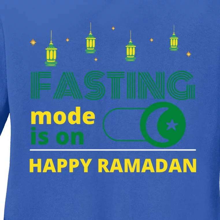 Cool Fasting Mode Is On Happy Ramadan Gift Ladies Long Sleeve Shirt