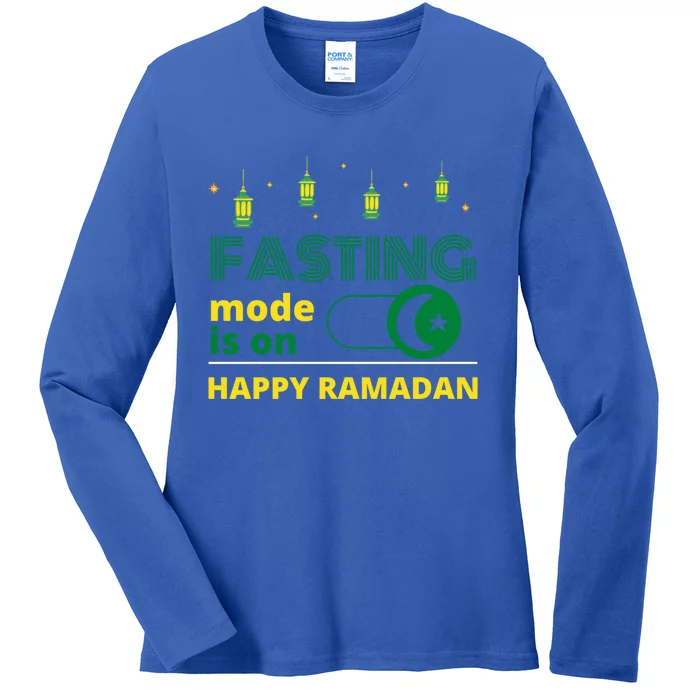 Cool Fasting Mode Is On Happy Ramadan Gift Ladies Long Sleeve Shirt