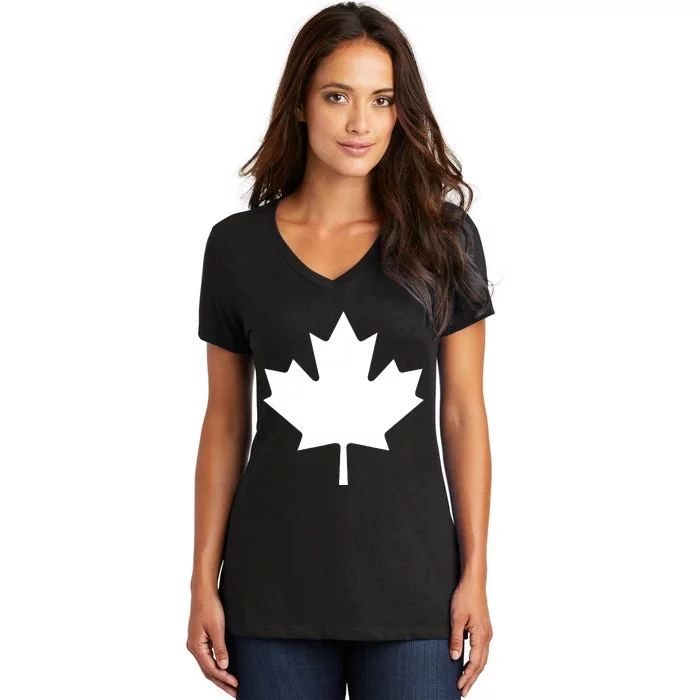 Canadian Flag Maple Leaf Canada Day Women's V-Neck T-Shirt