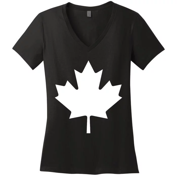 Canadian Flag Maple Leaf Canada Day Women's V-Neck T-Shirt