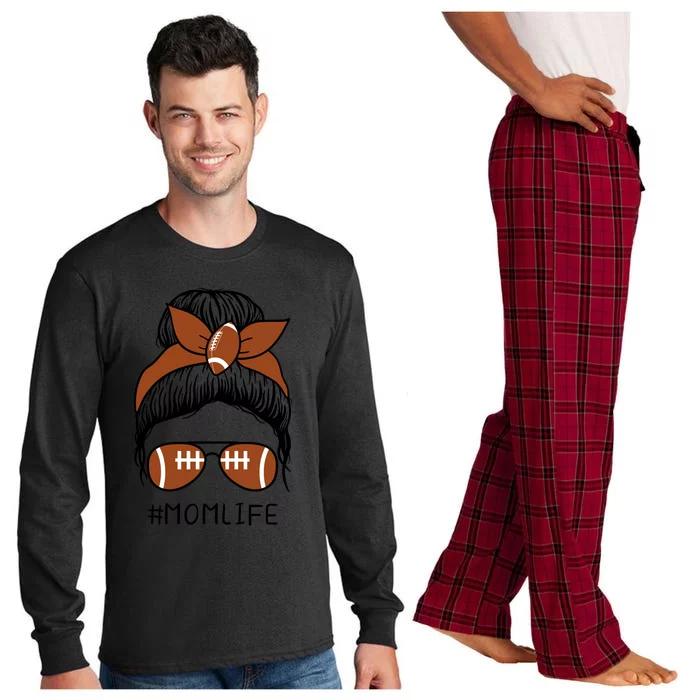 Cute Football Mom Life Eat Sleep Breathe Pigskin Cute Gift Long Sleeve Pajama Set