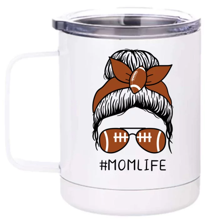 Cute Football Mom Life Eat Sleep Breathe Pigskin Cute Gift Front & Back 12oz Stainless Steel Tumbler Cup