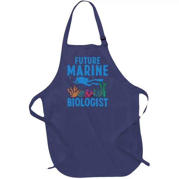 Cool Future Marine Biologist For Men Women Marine Biology Full-Length Apron With Pocket