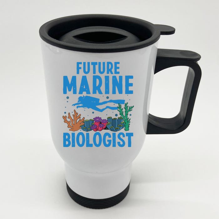 Cool Future Marine Biologist For Men Women Marine Biology Front & Back Stainless Steel Travel Mug