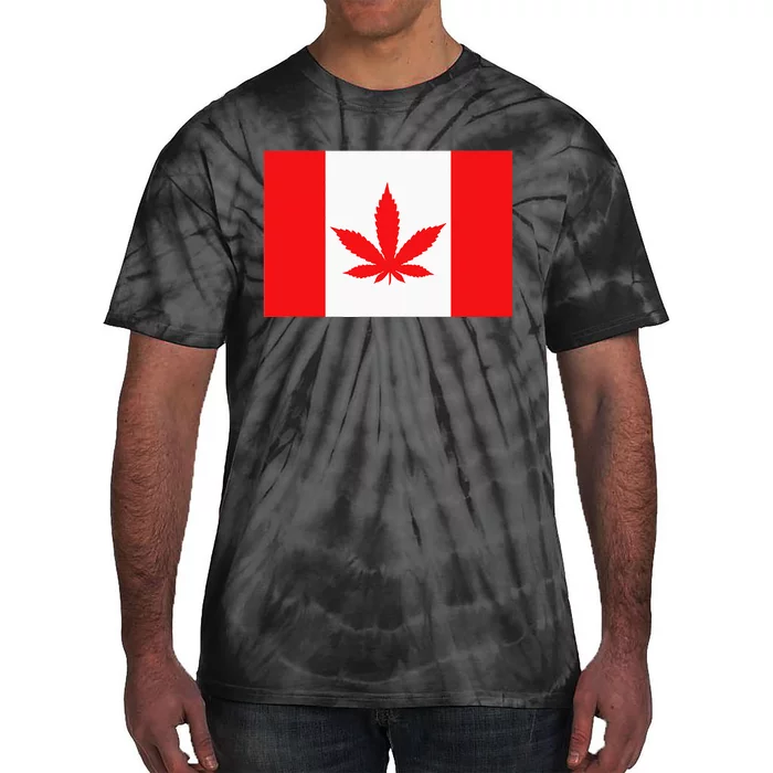 Canada Flag Marijuana Leaf Red Cannabis Canadian Tie-Dye T-Shirt