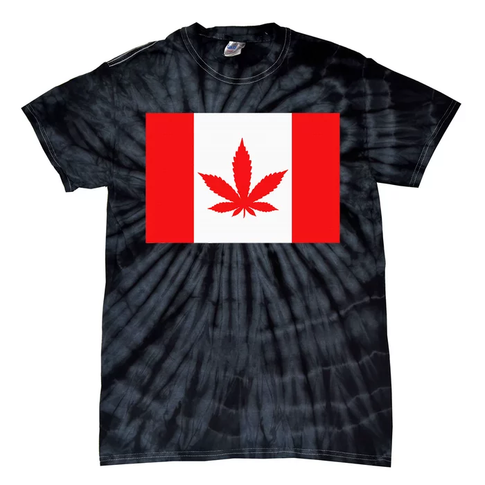 Canada Flag Marijuana Leaf Red Cannabis Canadian Tie-Dye T-Shirt