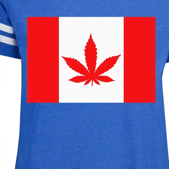 Canada Flag Marijuana Leaf Red Cannabis Canadian Enza Ladies Jersey Football T-Shirt