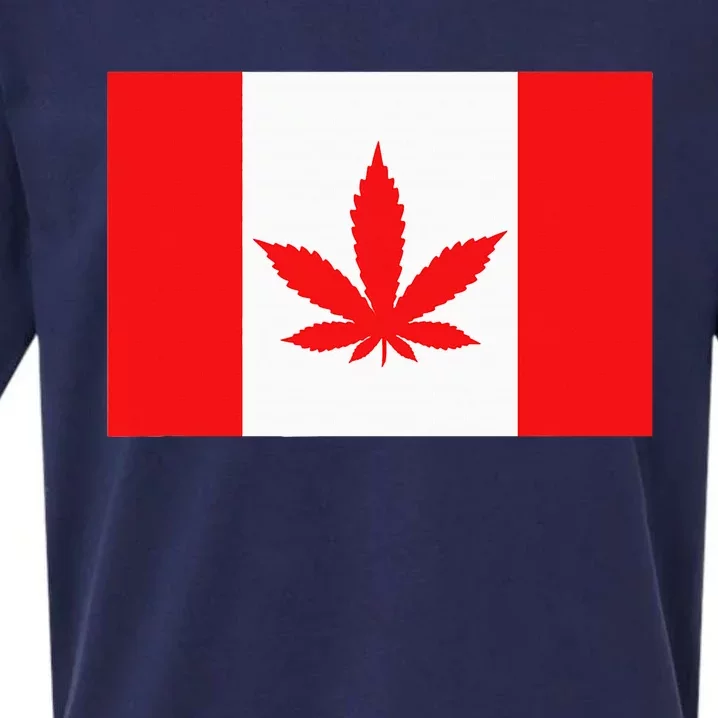 Canada Flag Marijuana Leaf Red Cannabis Canadian Sueded Cloud Jersey T-Shirt