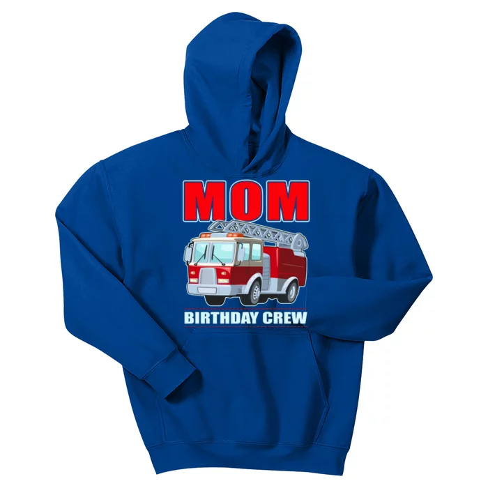 Cute Funny Mom Birthday Crew Firetruck Kids Hoodie