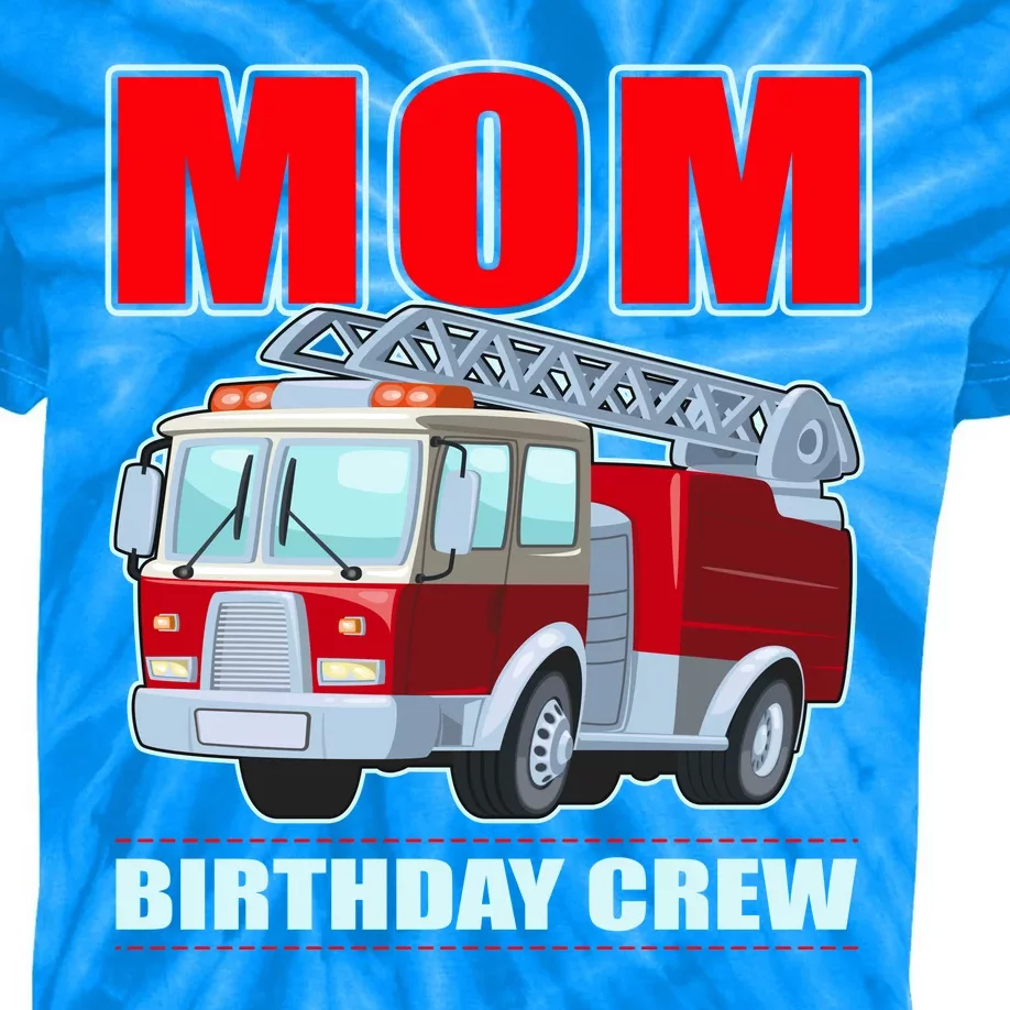 Cute Funny Mom Birthday Crew Firetruck Kids Tie-Dye T-Shirt