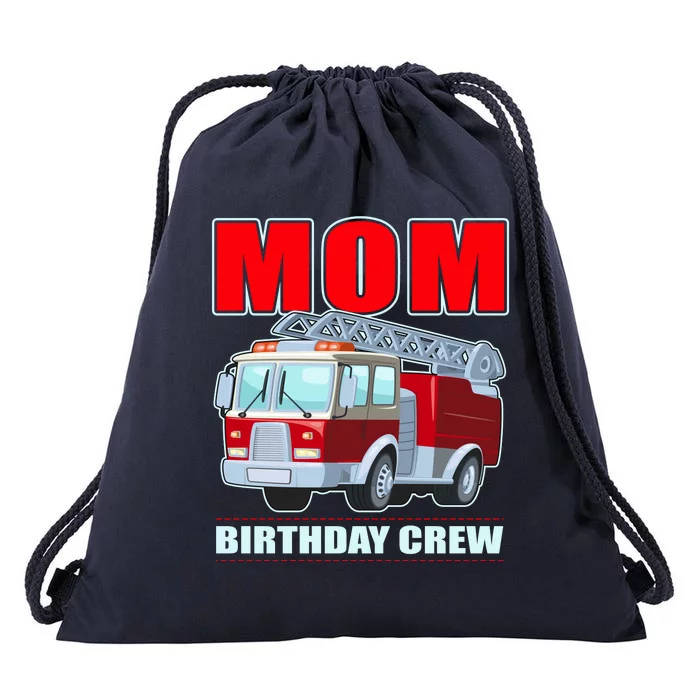 Cute Funny Mom Birthday Crew Firetruck Drawstring Bag