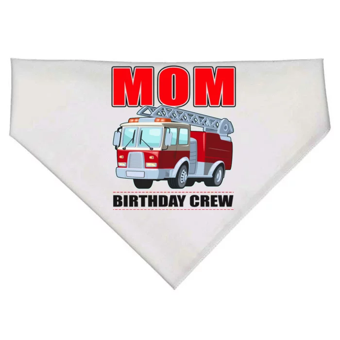 Cute Funny Mom Birthday Crew Firetruck USA-Made Doggie Bandana