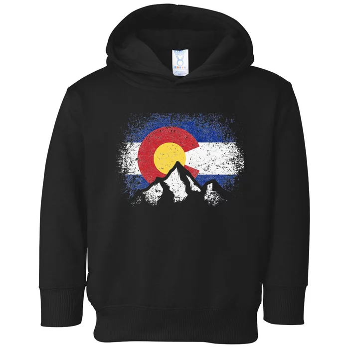 Colorado Flag Mountain Ski Winter Gift Hiker Hiking Camping Toddler Hoodie