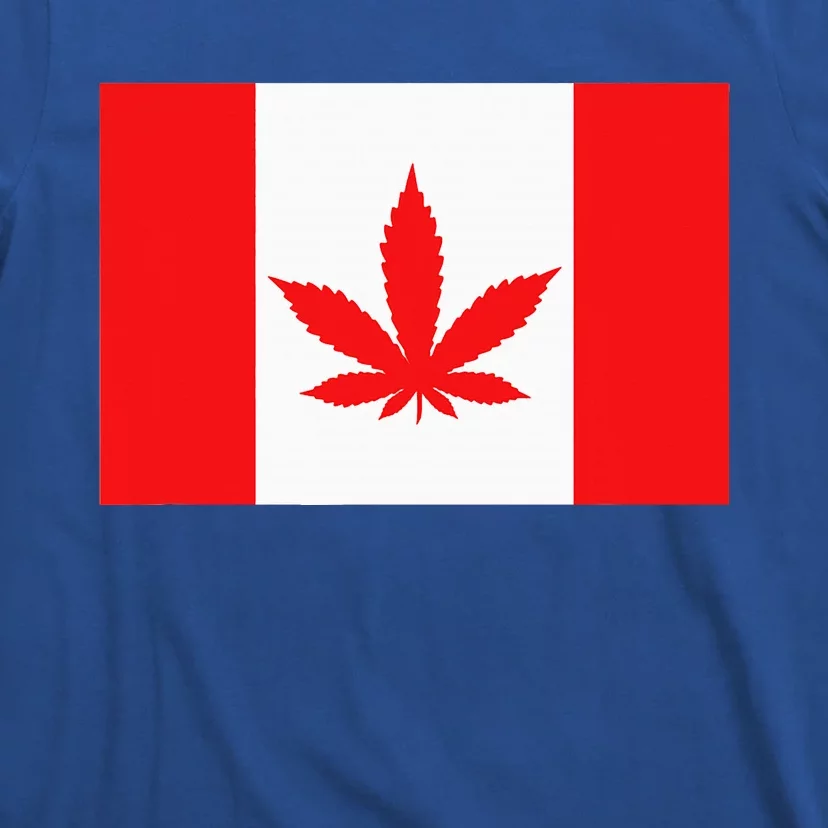 Canada Flag Marijuana Leaf Red Cannabis T-Shirt