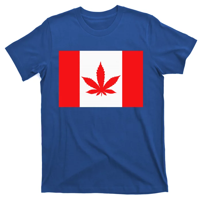 Canada Flag Marijuana Leaf Red Cannabis T-Shirt