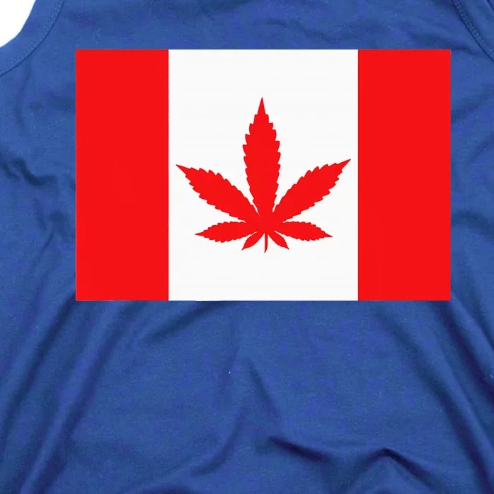 Canada Flag Marijuana Leaf Red Cannabis Tank Top