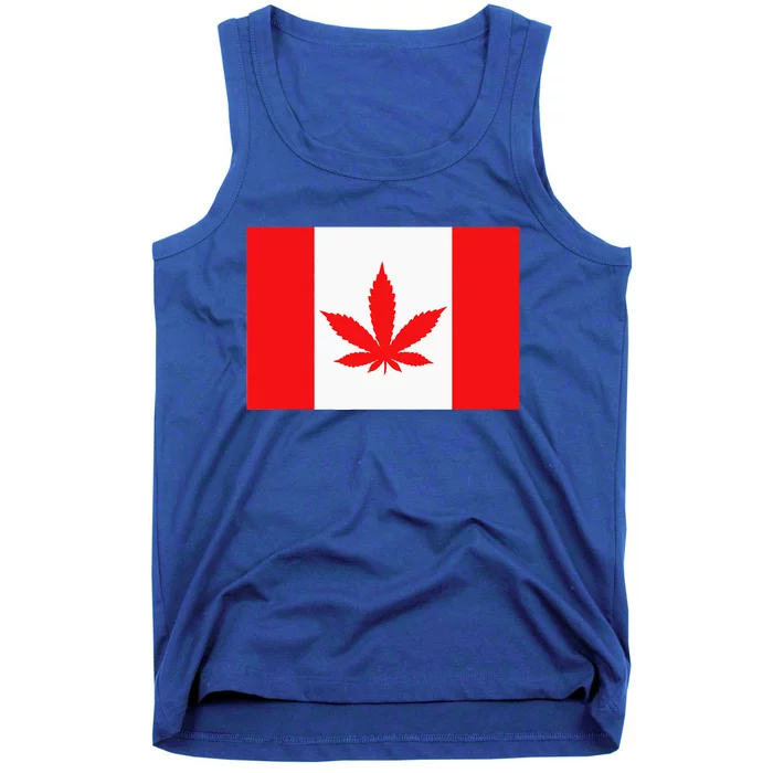 Canada Flag Marijuana Leaf Red Cannabis Tank Top