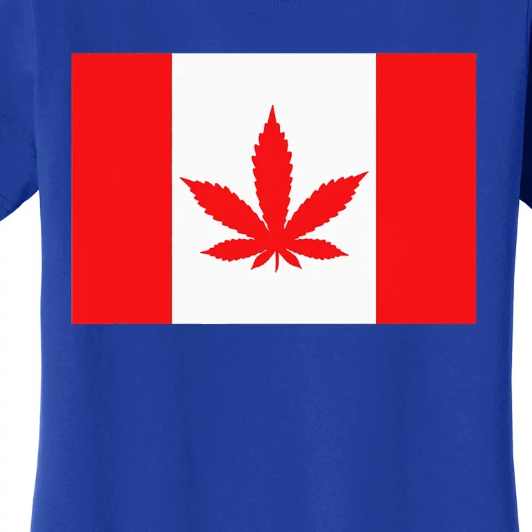 Canada Flag Marijuana Leaf Red Cannabis Women's T-Shirt