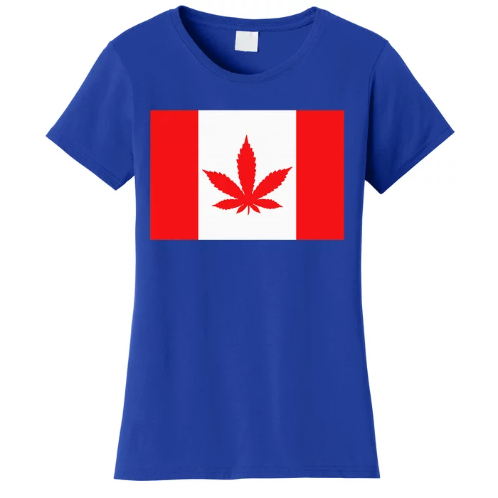 Canada Flag Marijuana Leaf Red Cannabis Women's T-Shirt