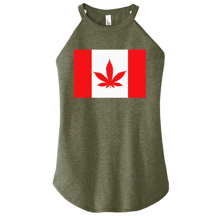 Canada Flag Marijuana Leaf Red Cannabis Women’s Perfect Tri Rocker Tank