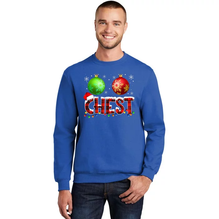 Chestnuts Funny Matching Couples Christmas Lights Nuts Chest Sweatshirt