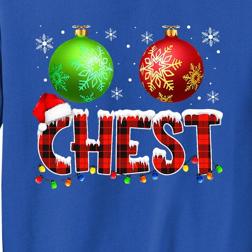 Chestnuts Funny Matching Couples Christmas Lights Nuts Chest Sweatshirt