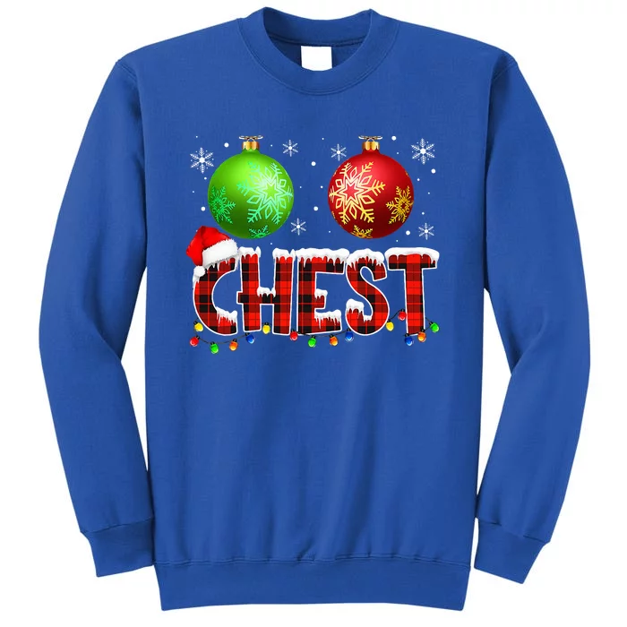 Chestnuts Funny Matching Couples Christmas Lights Nuts Chest Sweatshirt