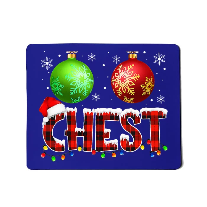 Chestnuts Funny Matching Couples Christmas Lights Nuts Chest Mousepad