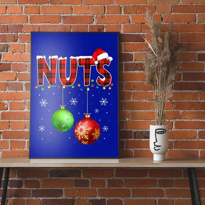 Chestnuts Funny Matching Couples Christmas Lights Nuts Poster