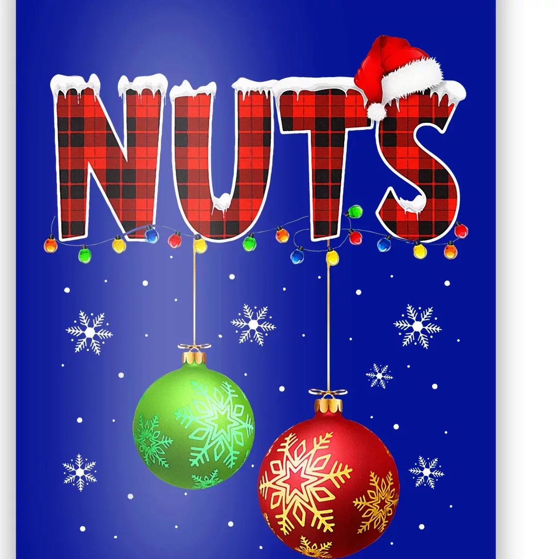 Chestnuts Funny Matching Couples Christmas Lights Nuts Poster