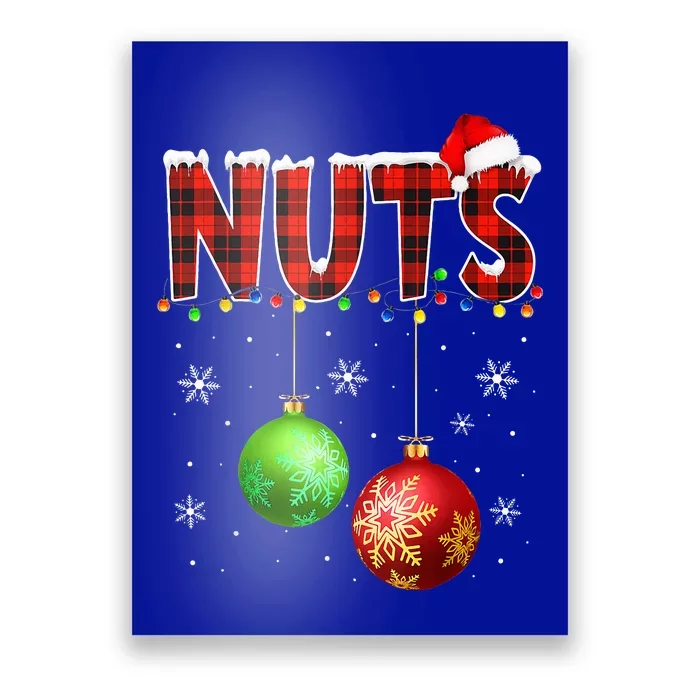 Chestnuts Funny Matching Couples Christmas Lights Nuts Poster