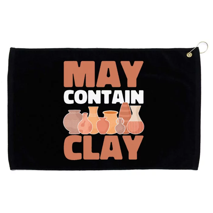 Ceramic Funny May Contain Clay Pottery Grommeted Golf Towel