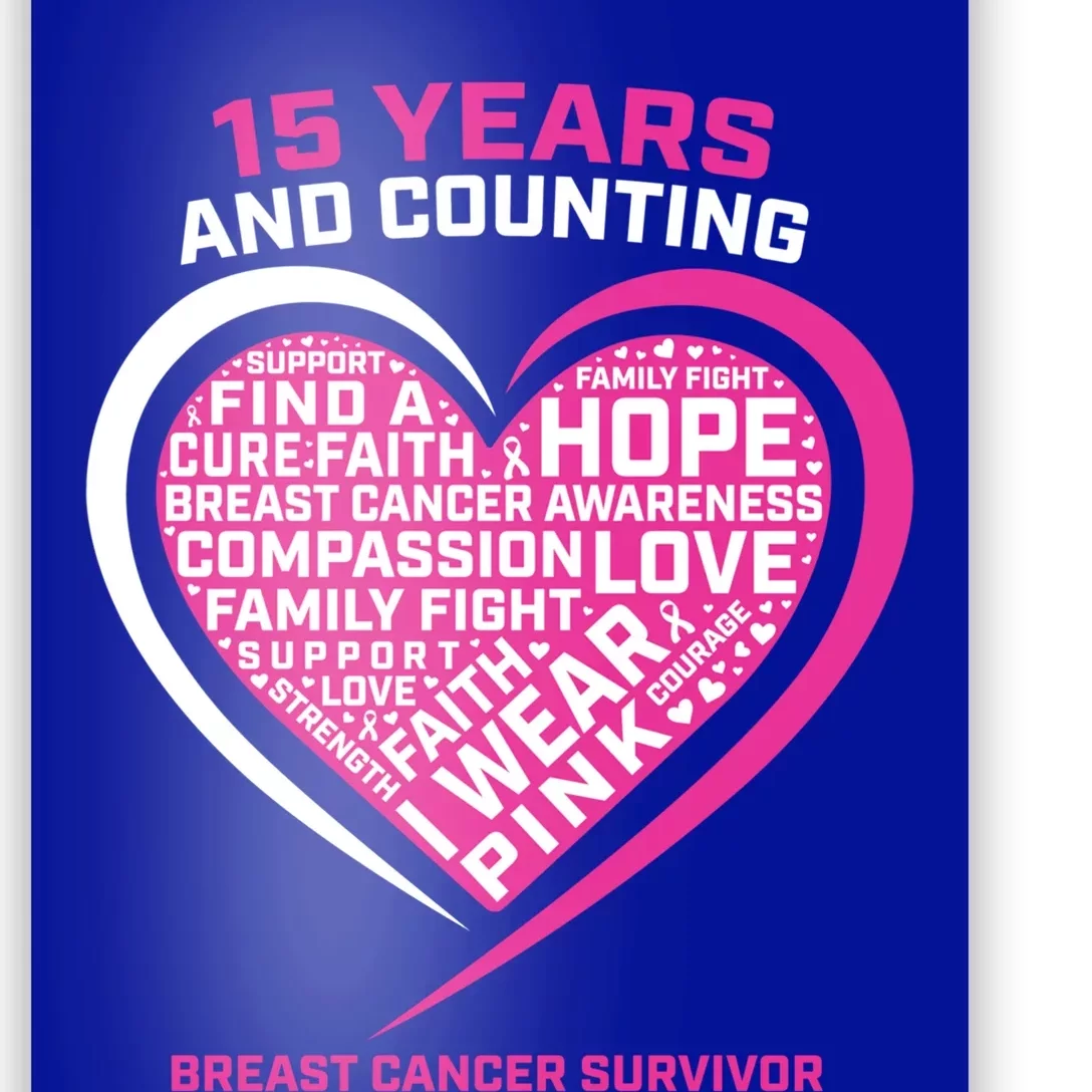 Cancer Free Mom Pink Ribbon Awareness Breast Cancer Survivor Meaningful Gift Poster