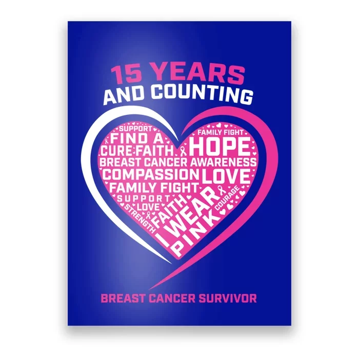 Cancer Free Mom Pink Ribbon Awareness Breast Cancer Survivor Meaningful Gift Poster