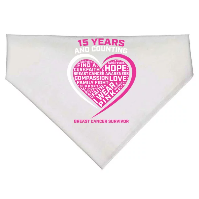 Cancer Free Mom Pink Ribbon Awareness Breast Cancer Survivor Meaningful Gift USA-Made Doggie Bandana