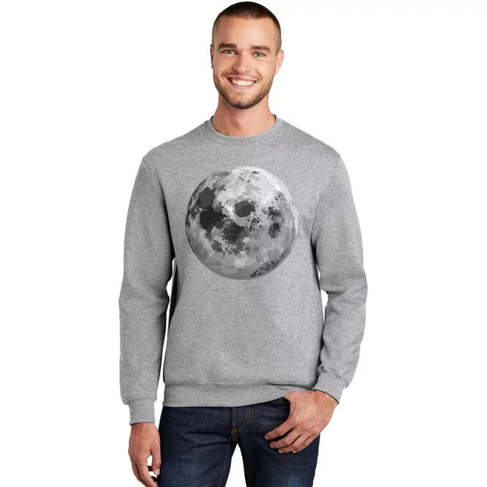 Cool Full Moon Luna Graphic Space Astronomy Science Tall Sweatshirt